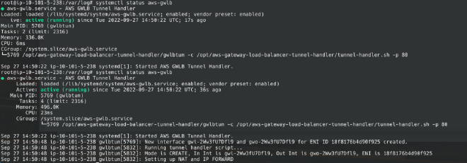 service is up and running