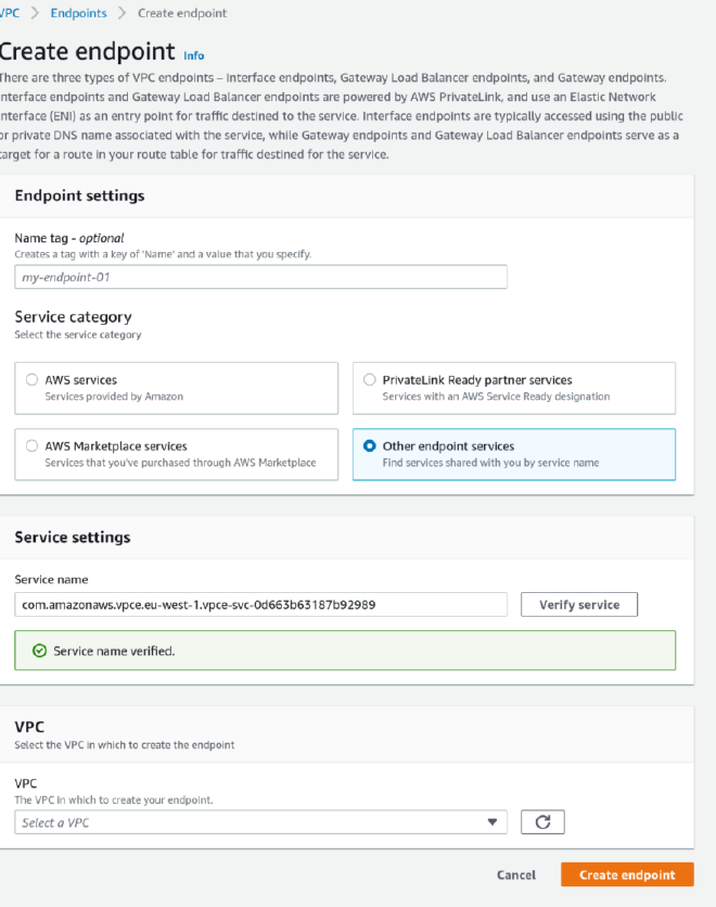 Create endpoint 1