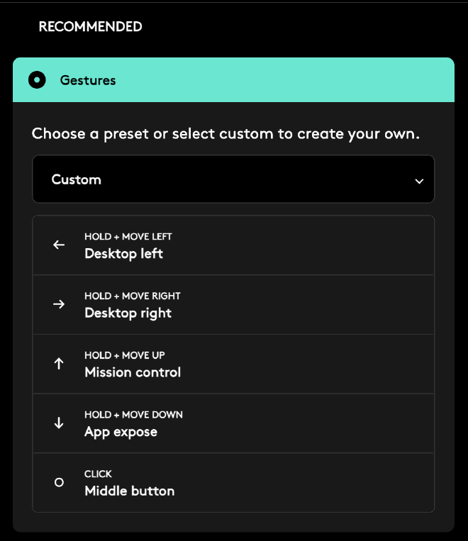 LogiOptions Custom Action Configuration