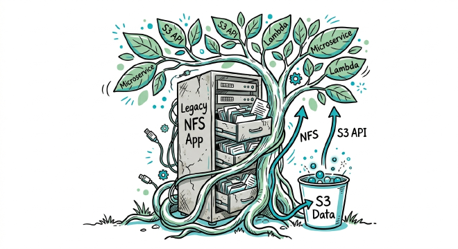 Strangler fig pattern for storage